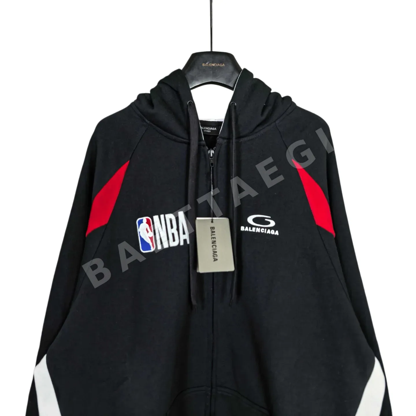 발렌시아가 NBA 콜라보 오버사이즈 지퍼 남성 후드 상세 이미지 3