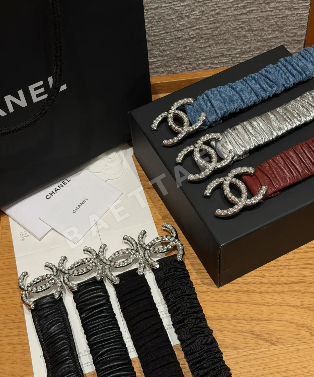 샤넬 램스킨 진주 스트레치 벨트 상세 이미지 8