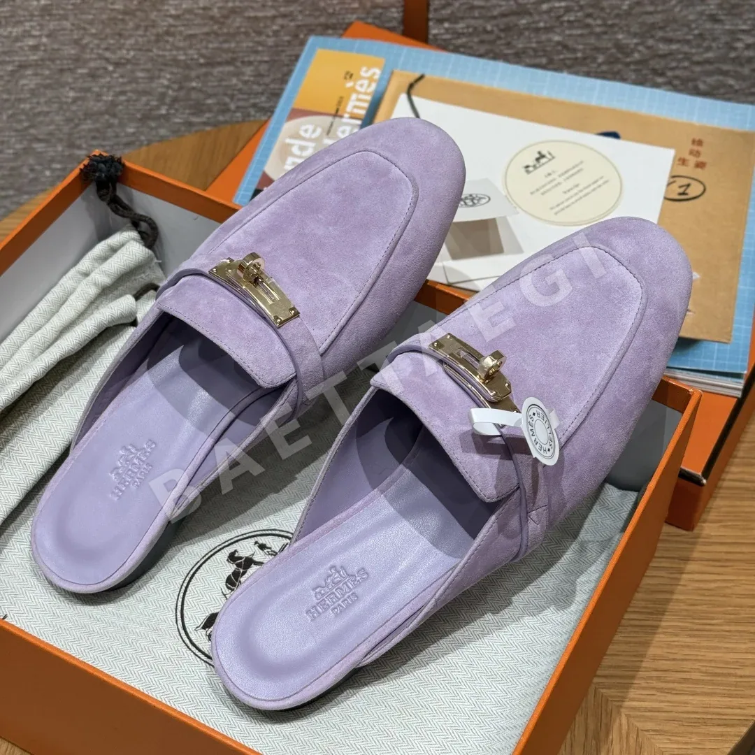 에르메스 샌들 보라색 가죽 163737