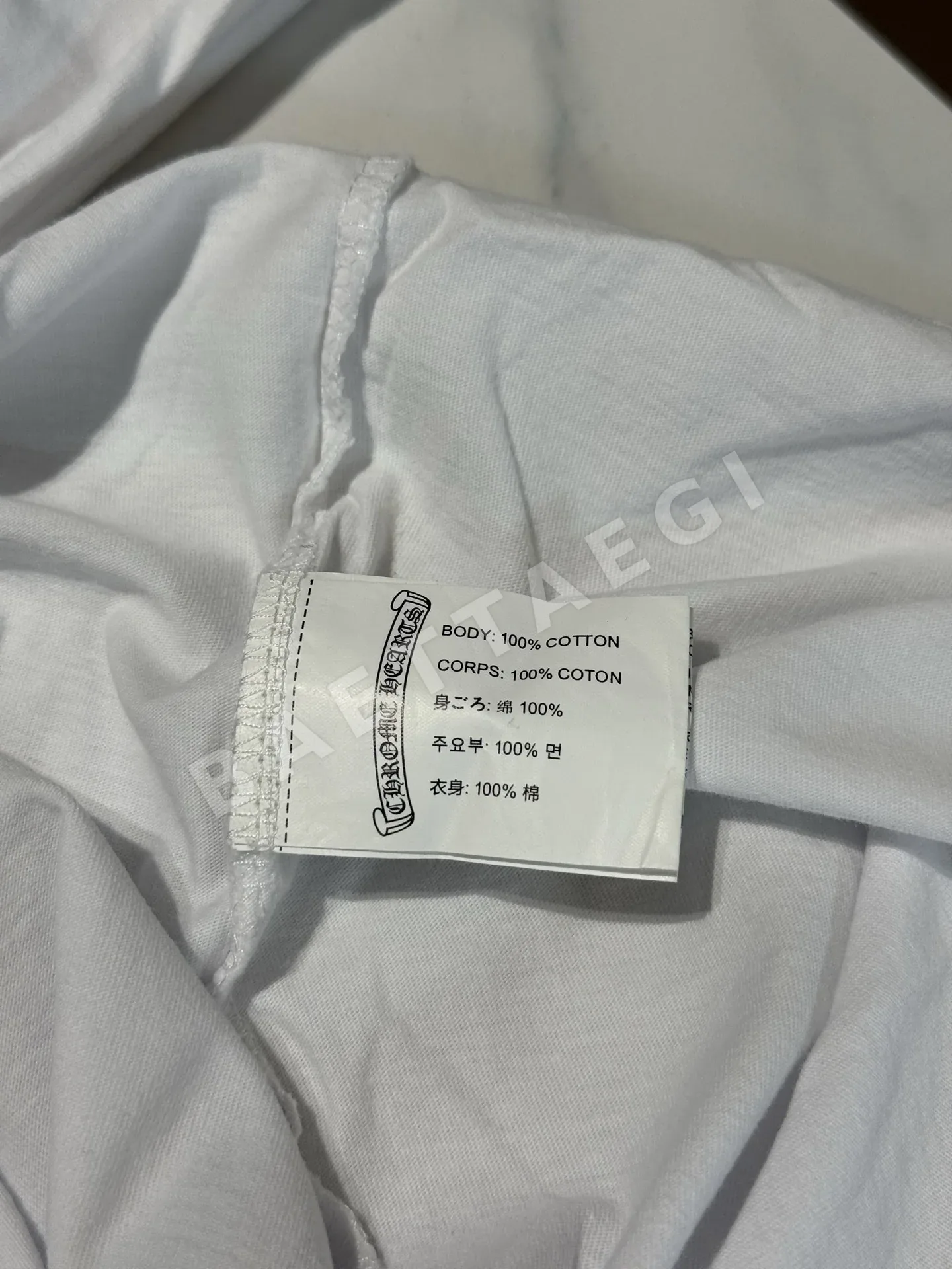크롬하츠 남성용 산스크리트 문양 카라 긴팔 티셔츠 상세 이미지 3