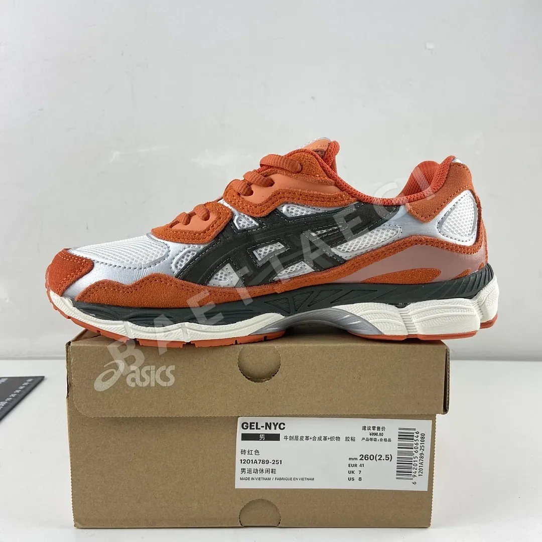 아식스 [M] 젤 NYC 1201A789-251 200500 Asics Gel-NYC Oatmeal Forest Green Orange 상세 이미지 5
