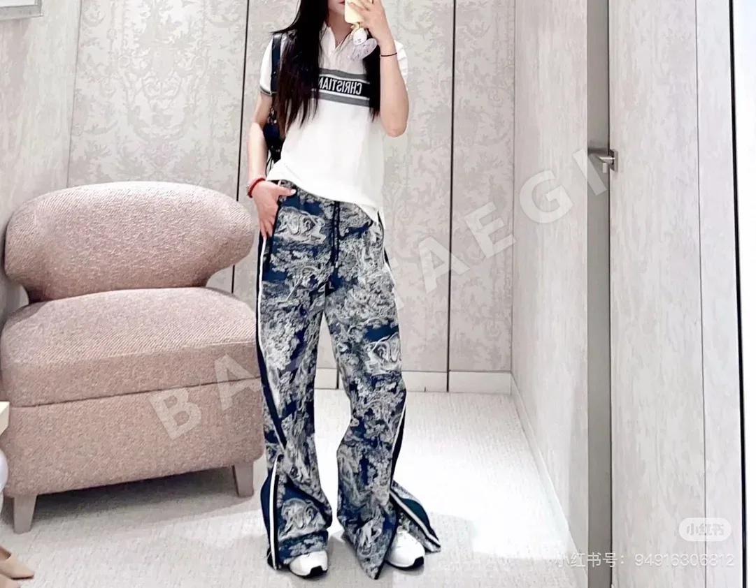 디올 자카드 방풍 여성 바지 상세 이미지 2