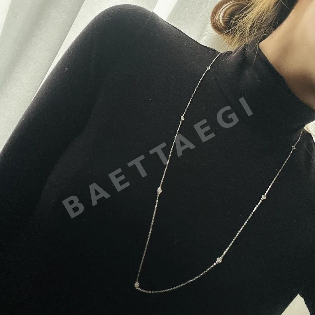 티파니 물방울 다이아몬드 장식 롱 목걸이 상세 이미지 5
