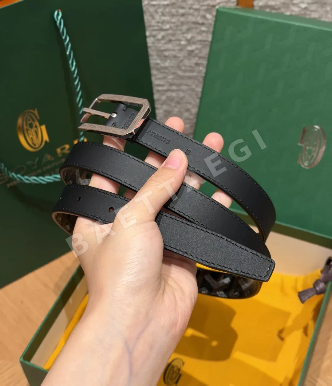 고야드 JD280 프레가트 모노그램 가죽 벨트 상세 이미지 3