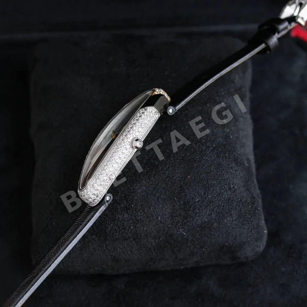 까르띠에 베누아 사파이어 글라스 블루 블랙 스틸밴드 미디움 레플리카 42845 Cartier 상세 이미지 4