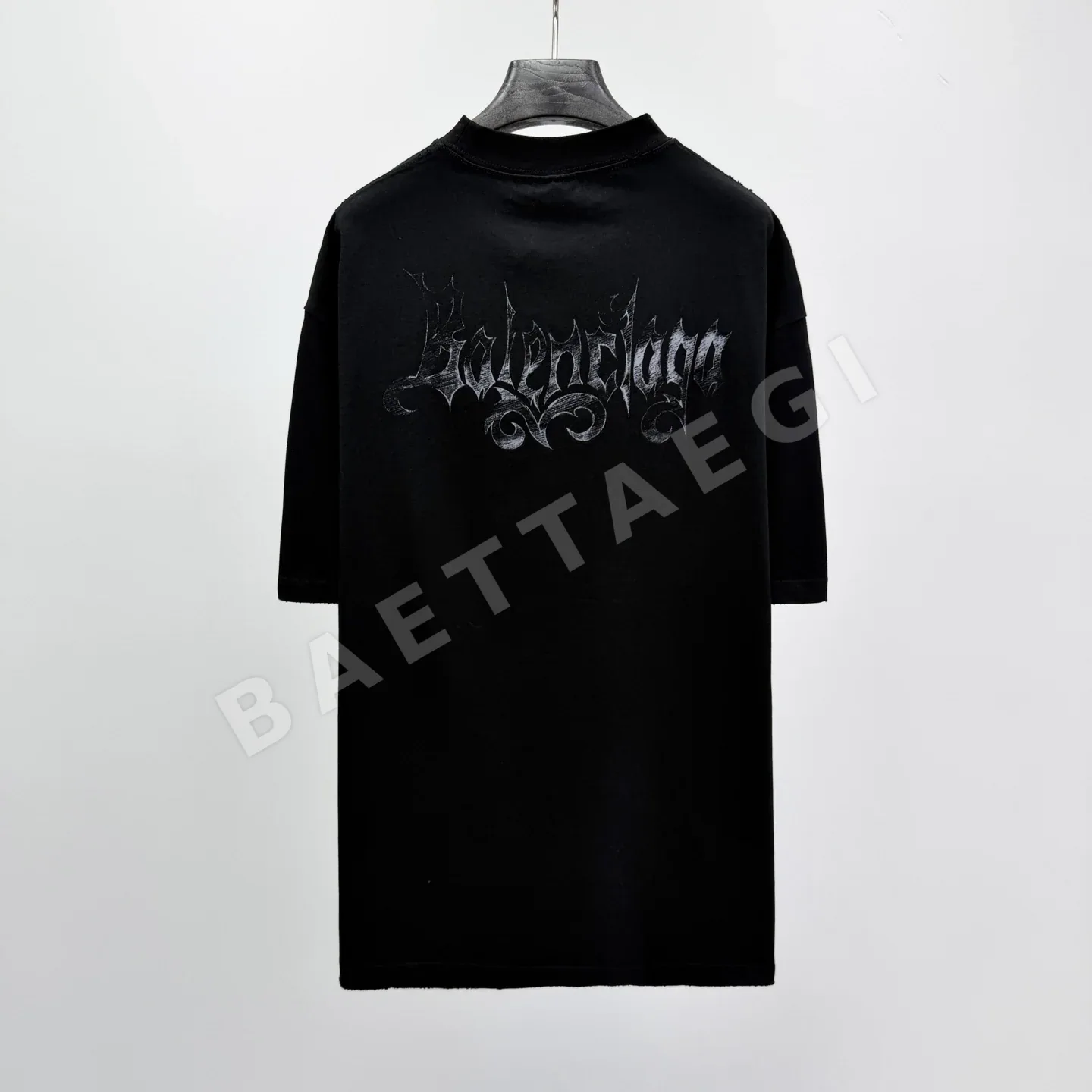 발렌시아가 앞뒤 일러스트 코튼 반팔 티셔츠 상세 이미지 2