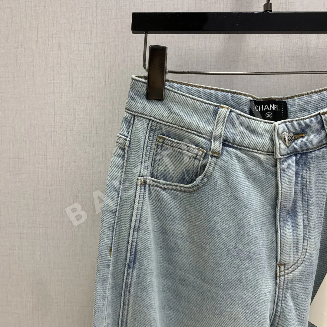샤넬 더블 C 가죽 라벨 여성 바지 상세 이미지 2