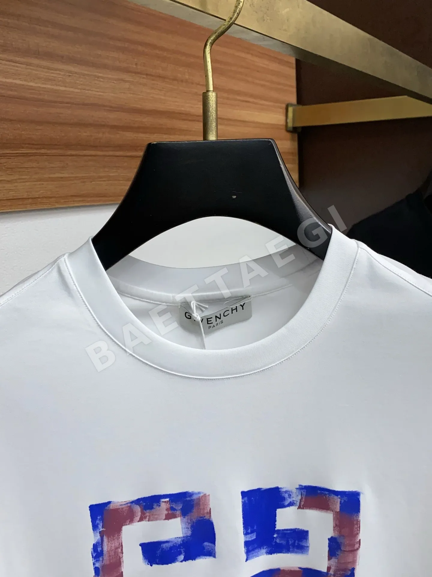 로에베 100수 양면 면 크루넥 반팔 셔츠 상세 이미지 3