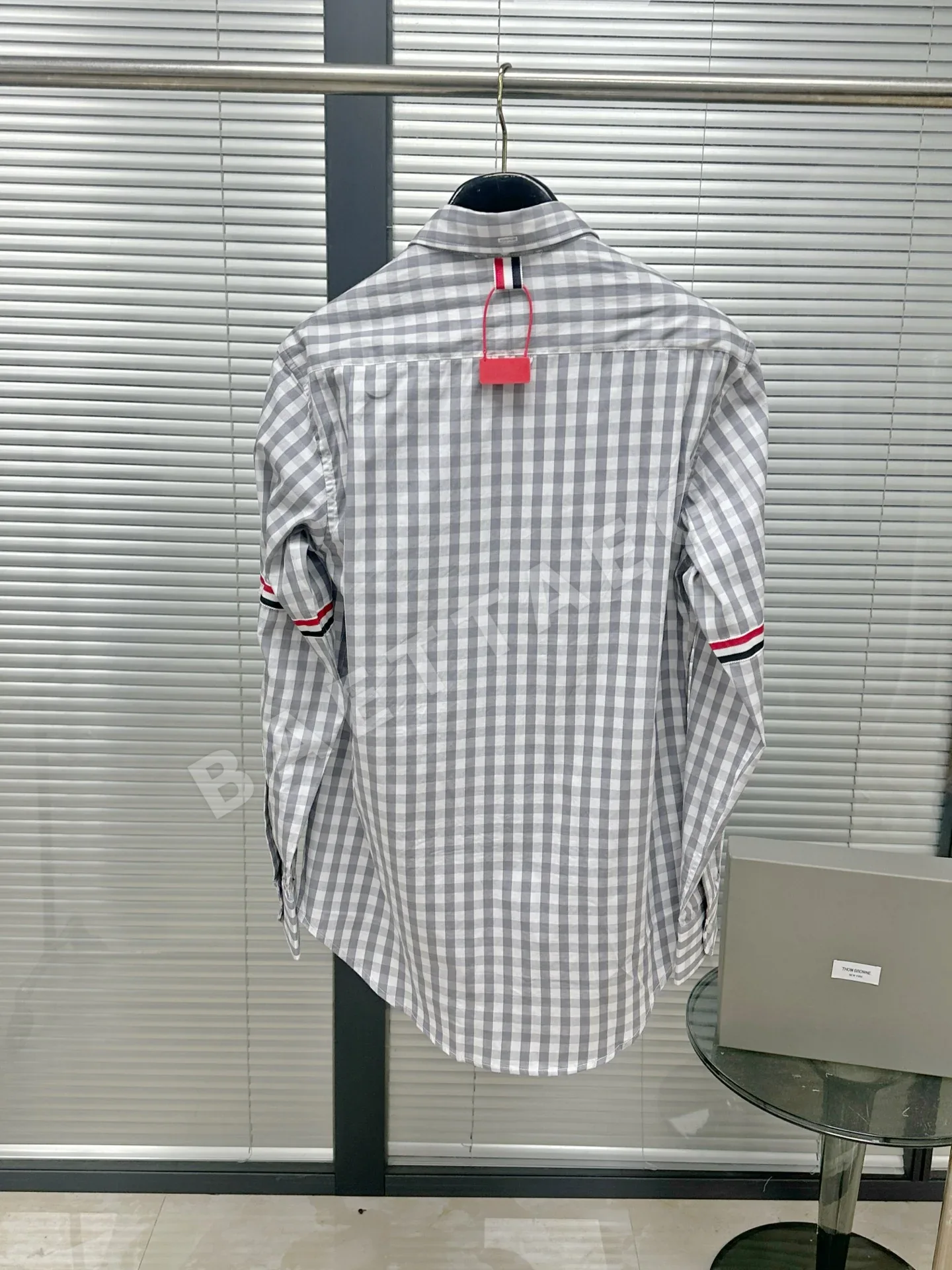 톰브라운 체크 포플린 긴팔 셔츠 상세 이미지 3