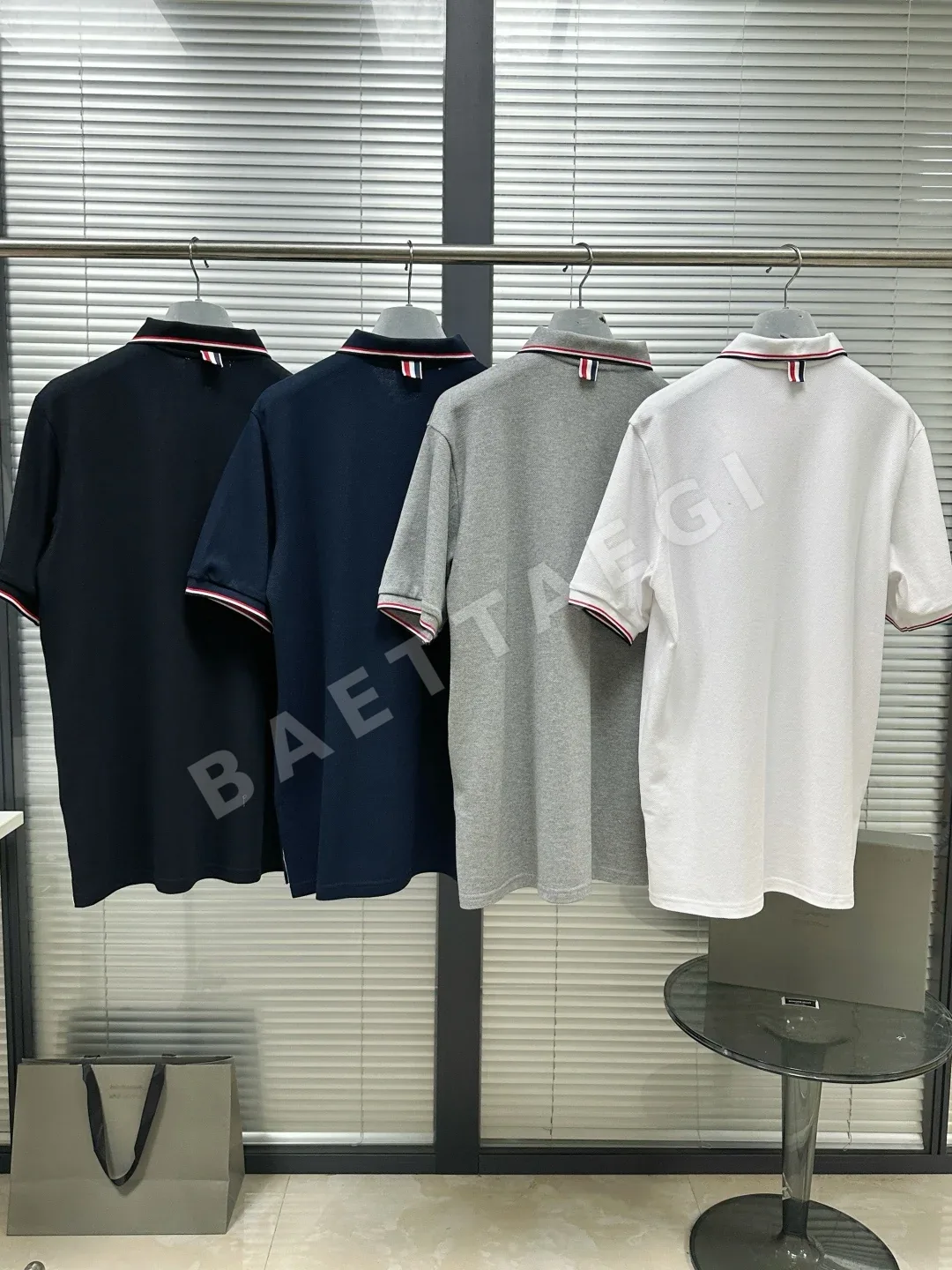 톰브라운 남성 메시 반팔 폴로셔츠 상세 이미지 3