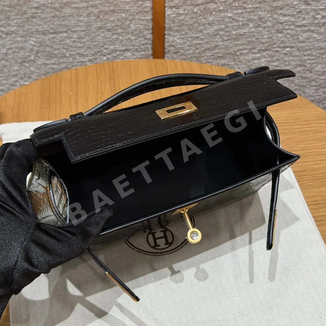 에르메스 켈리 블랙 미니 클러치 가방 상세 이미지 6