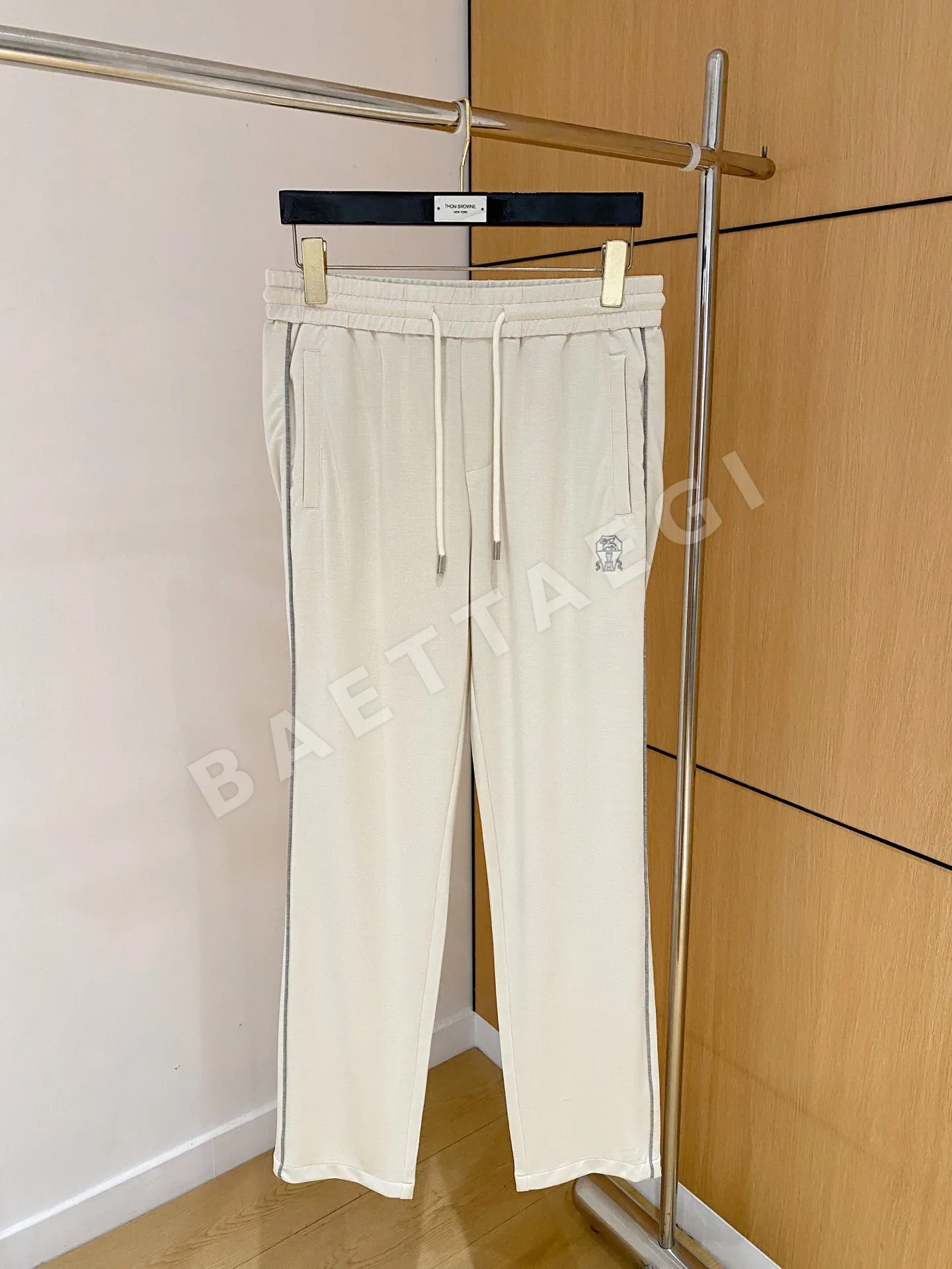 브루넬로쿠치넬리 에어리 라이스 그레인 체크 남성 바지 상세 이미지 2