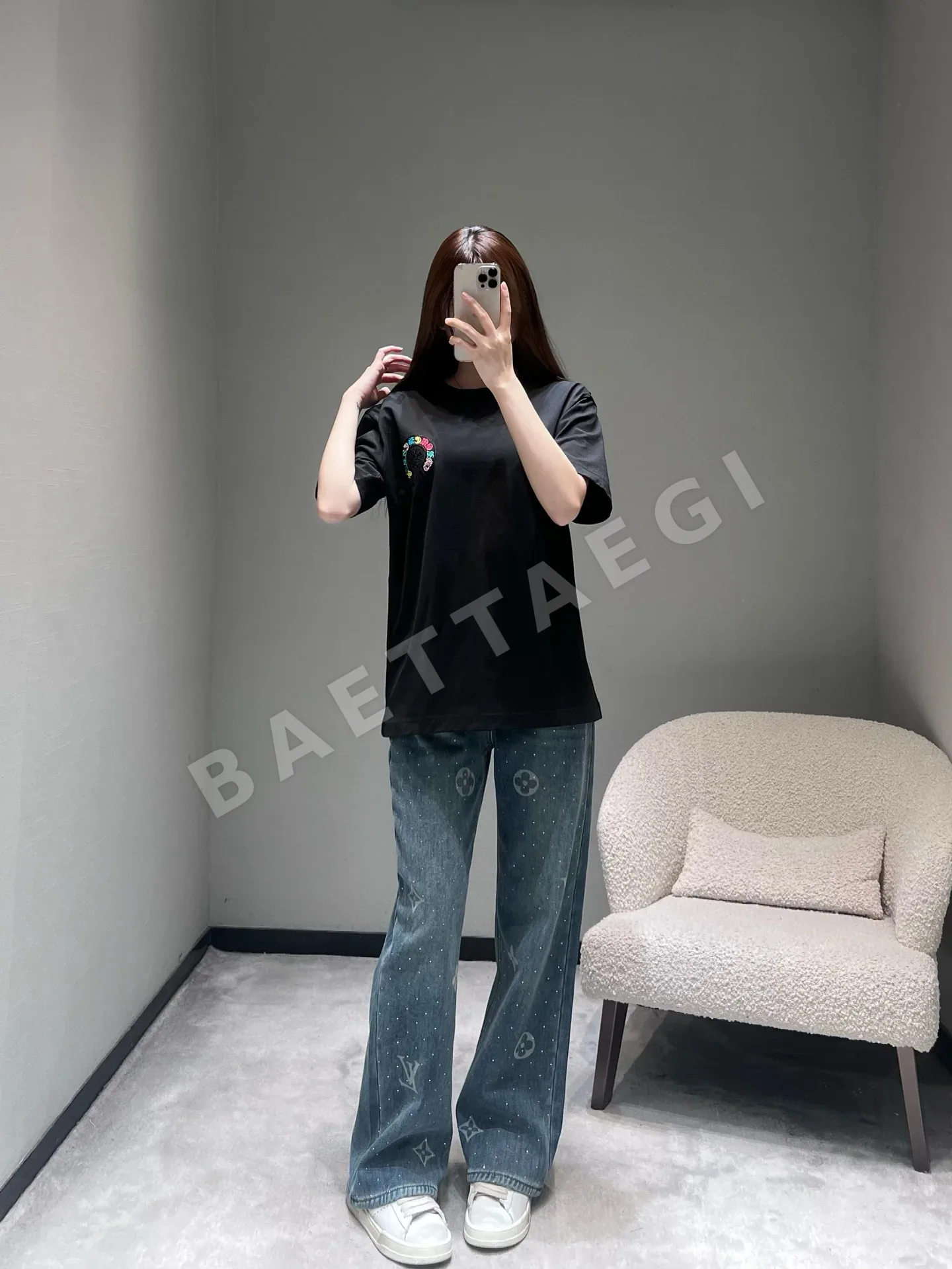 크롬하츠 컬러풀 배지 자수 반팔 티셔츠 상세 이미지 4