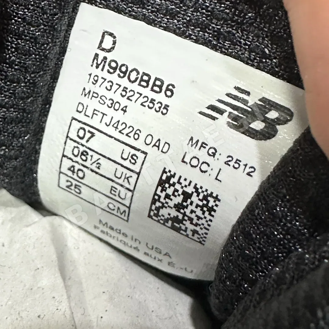 뉴발란스 [M] 990v6 U990BB6 202242 New Balance 990v6 Triple Black 상세 이미지 8