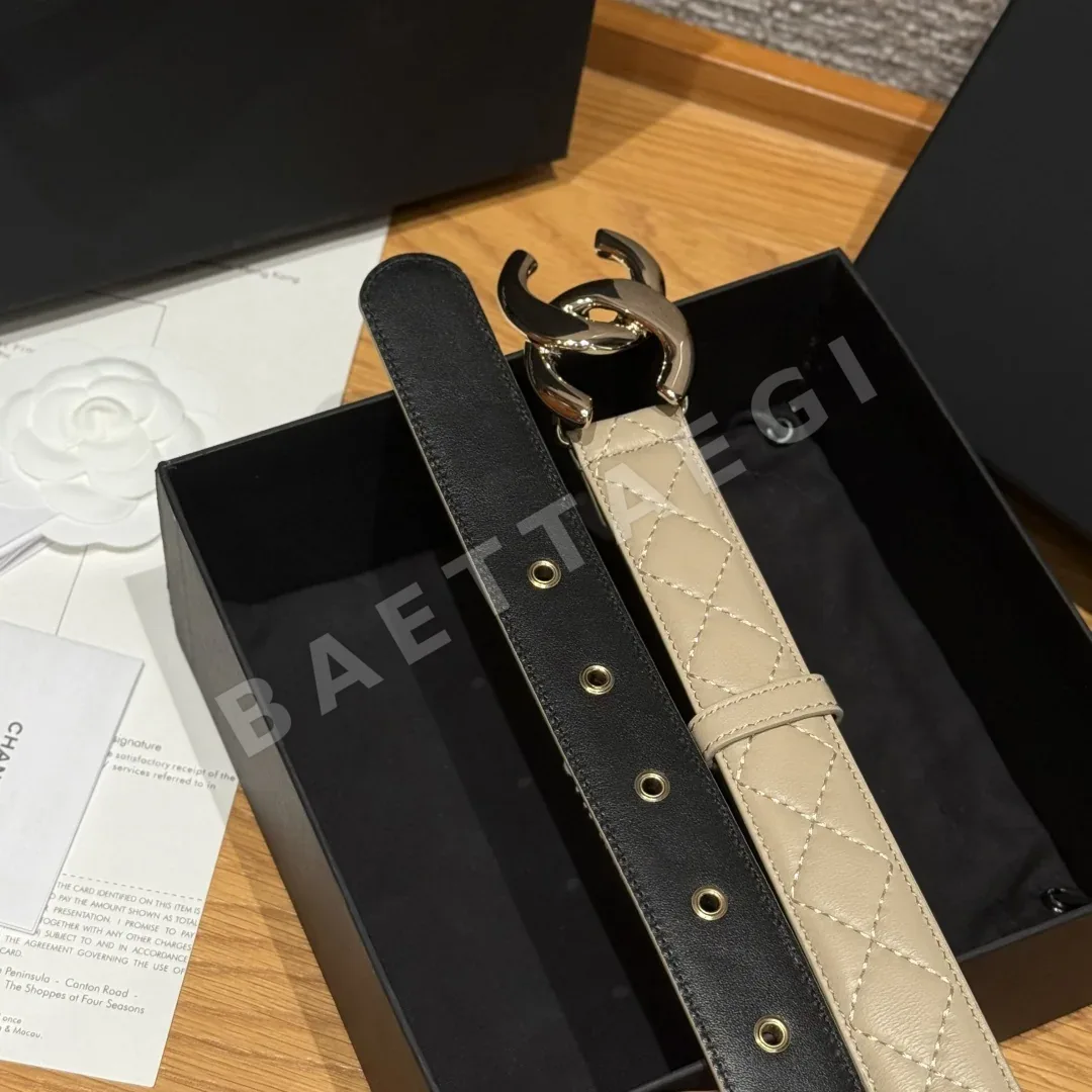 샤넬 더블 C 로고 램스킨 벨트 상세 이미지 5