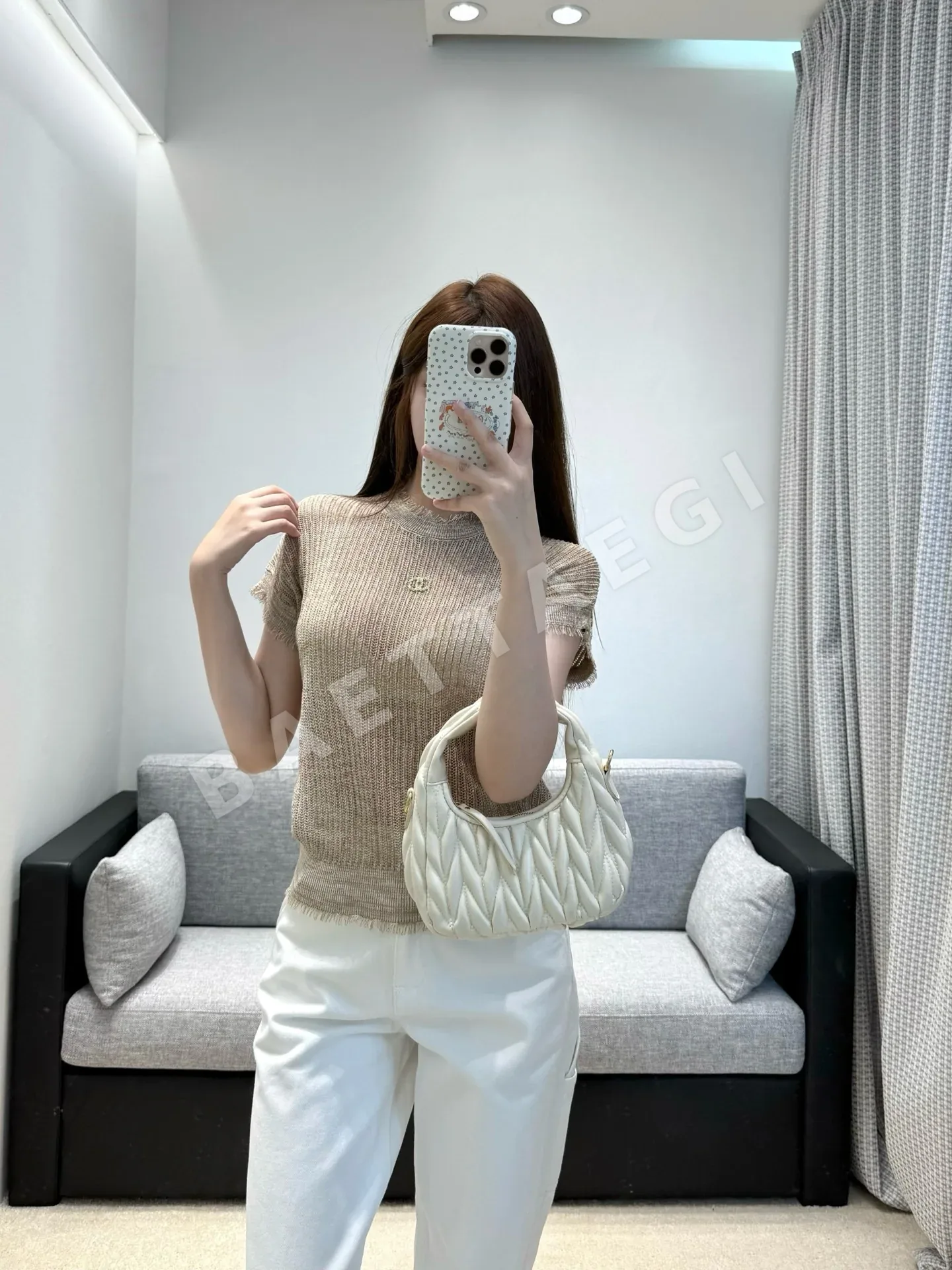 샤넬 프린지 니트 여성 반팔 스웨터 상세 이미지 7