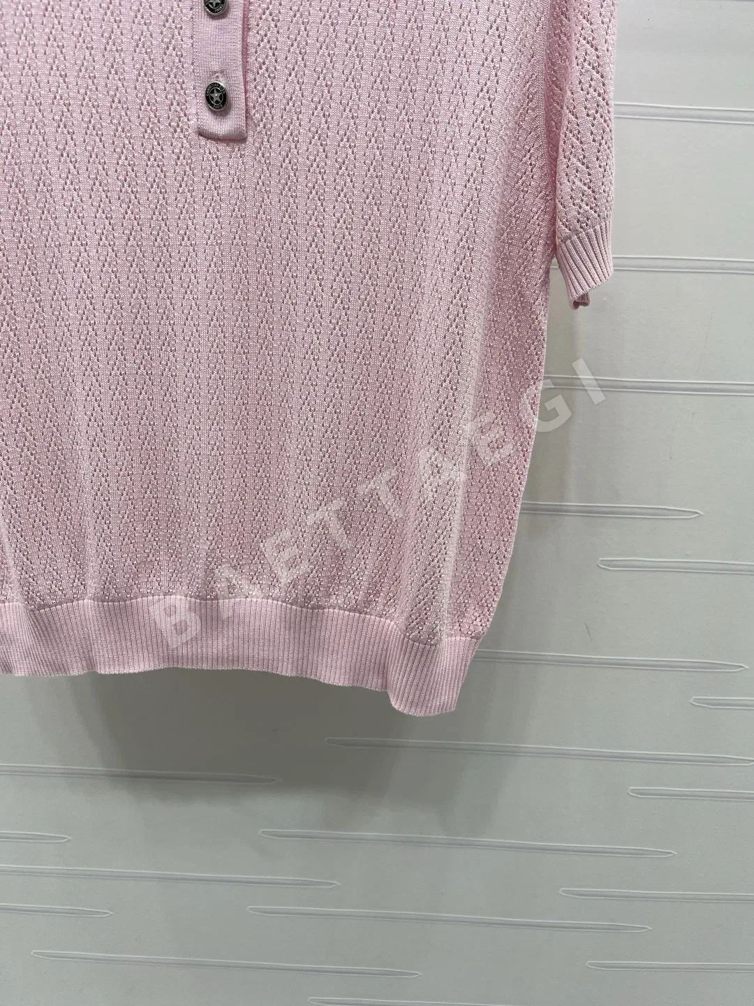 디올 시스루 니트 카라 반팔 탑 상세 이미지 6