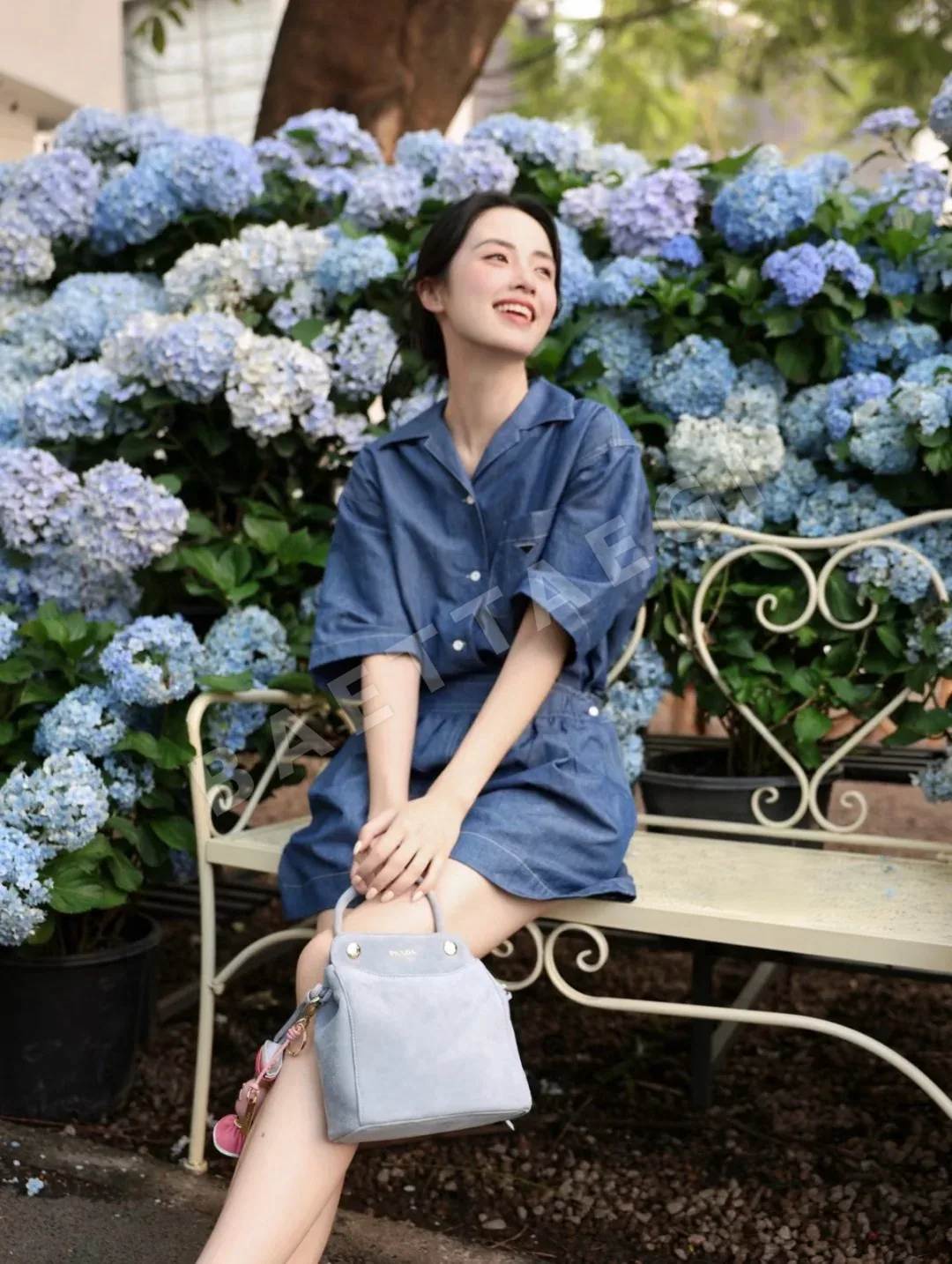 프라다 경량 데님 점프수트 세트 상세 이미지 5