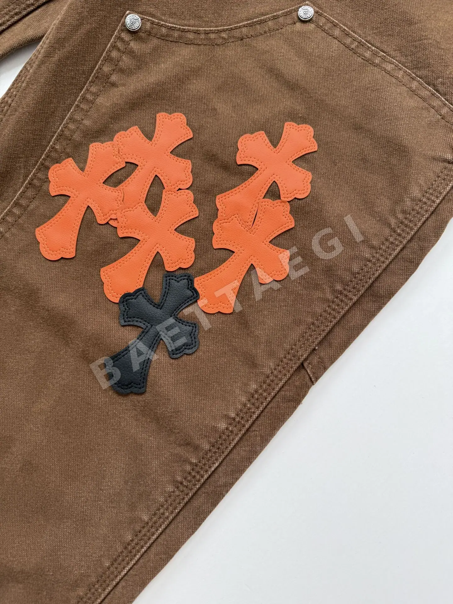 크롬하츠 가죽 십자패널 카펜터 바지 상세 이미지 9