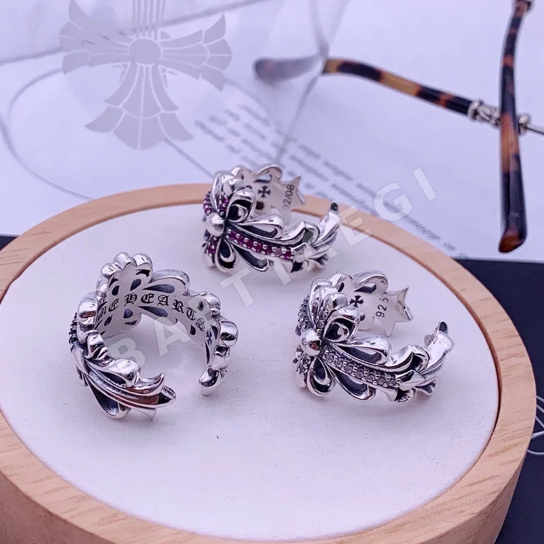 크롬하츠 오픈백 스톤 세팅 실버 반지 상세 이미지 3