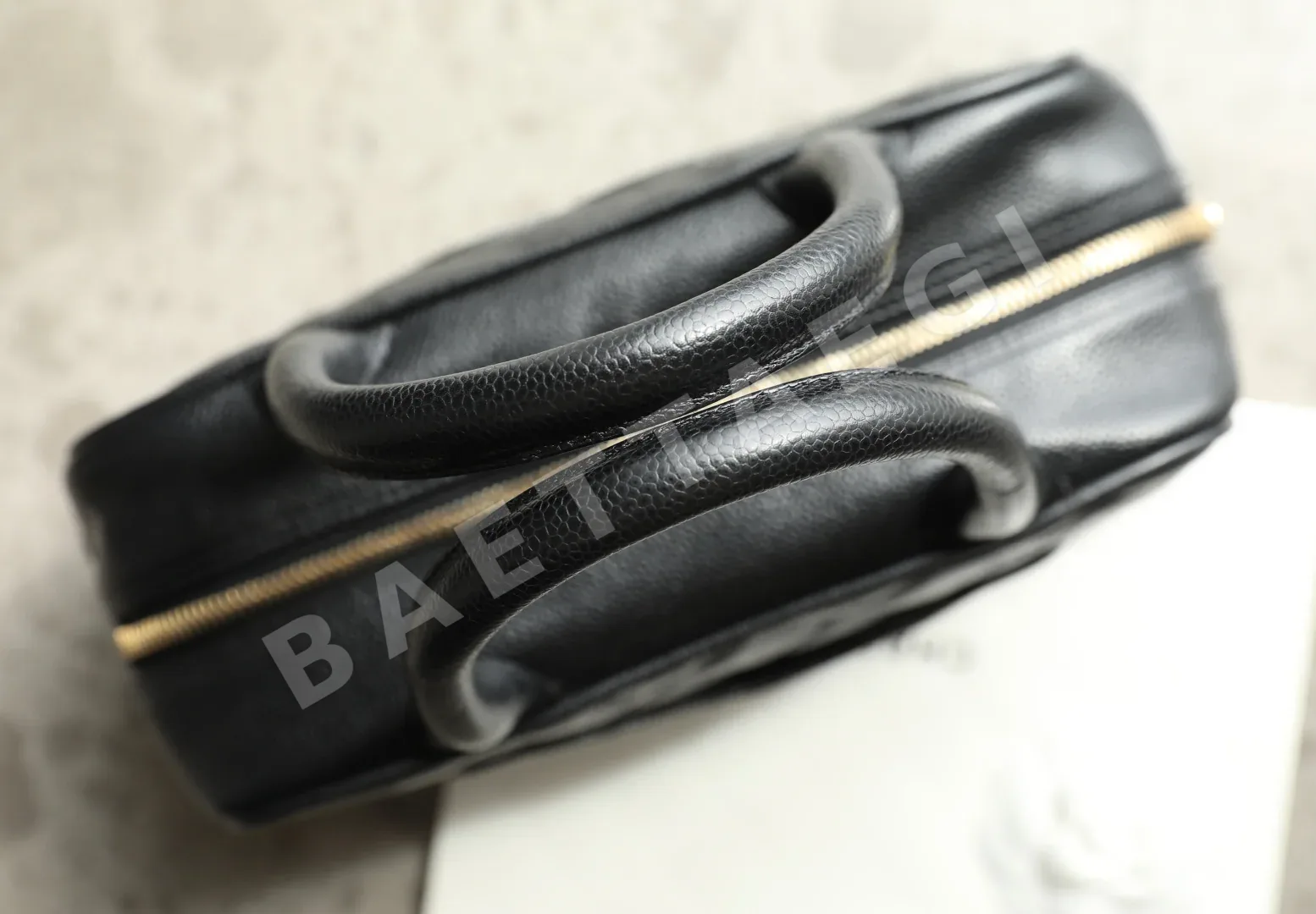 샤넬 캐비어 카프스킨 블랙 볼링백 C-561 상세 이미지 6