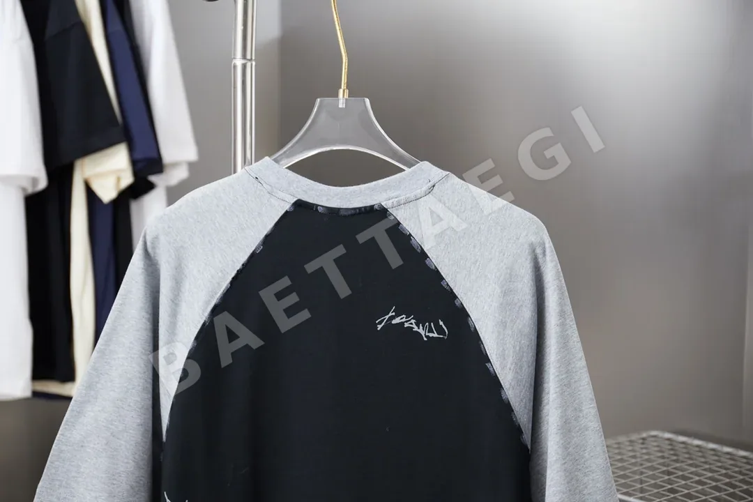 발렌시아가 컬러 블록 패치워크 자수 남성 반팔 티셔츠 상세 이미지 7
