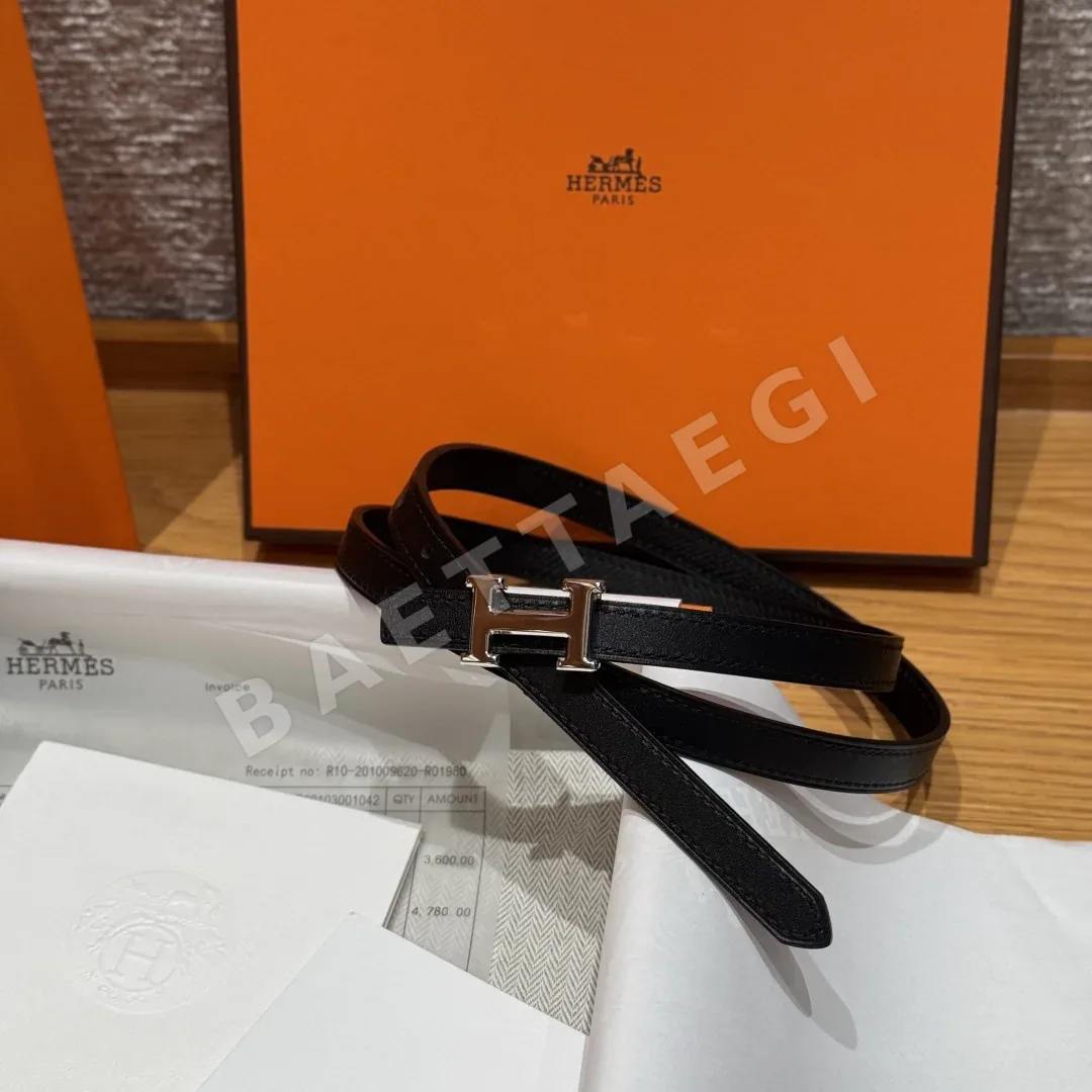 에르메스 미니 H 버클 양면 가죽 벨트 상세 이미지 2
