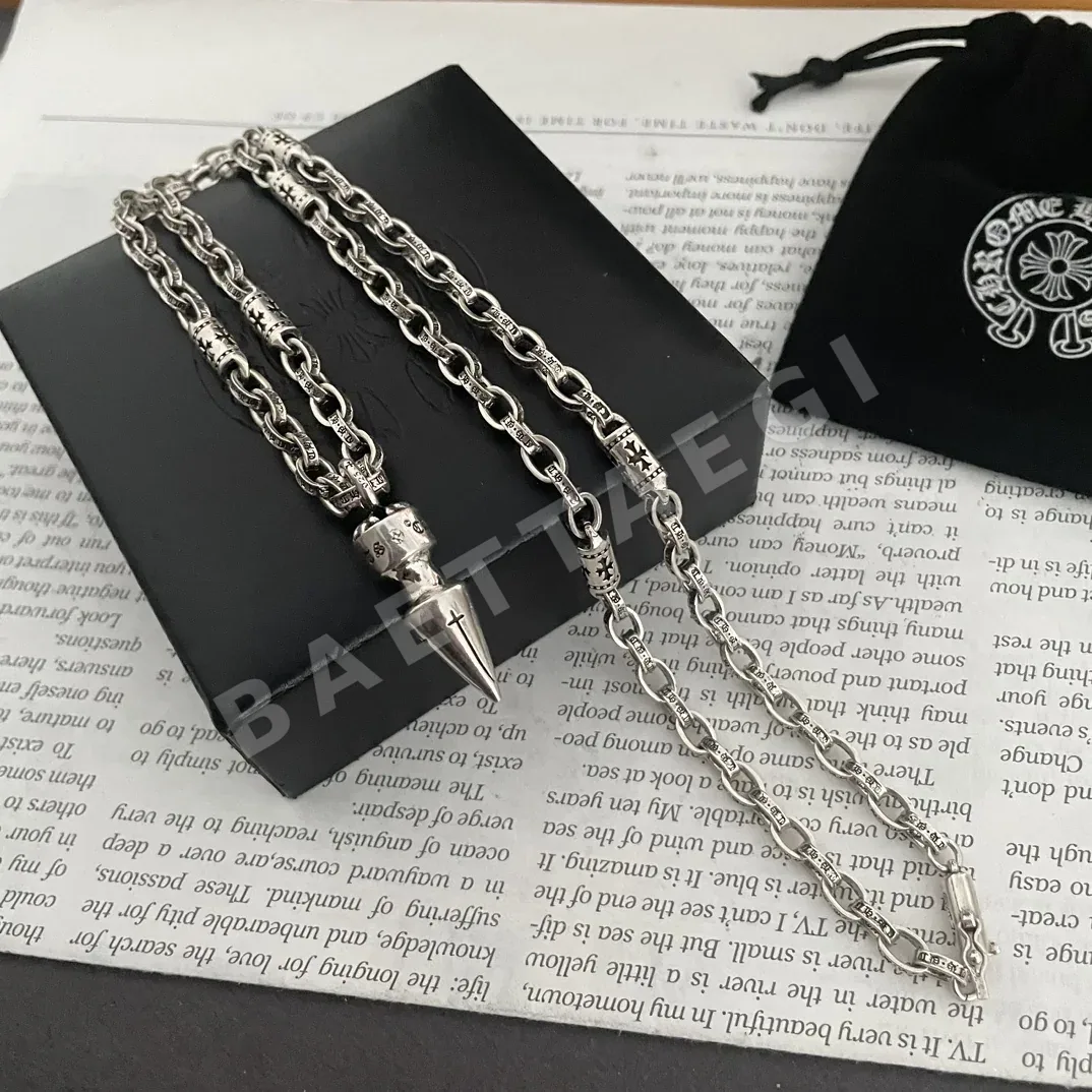 크롬하츠 대나무 조인트 레터 탄환 펜던트 목걸이 상세 이미지 4