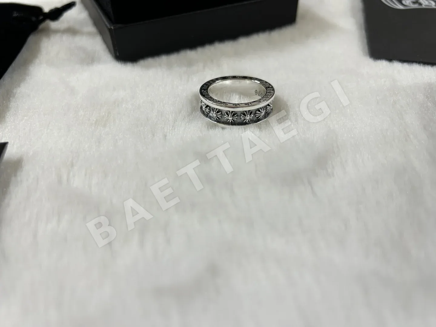 크롬하츠 하트 크로스 플라워 반지 상세 이미지 7