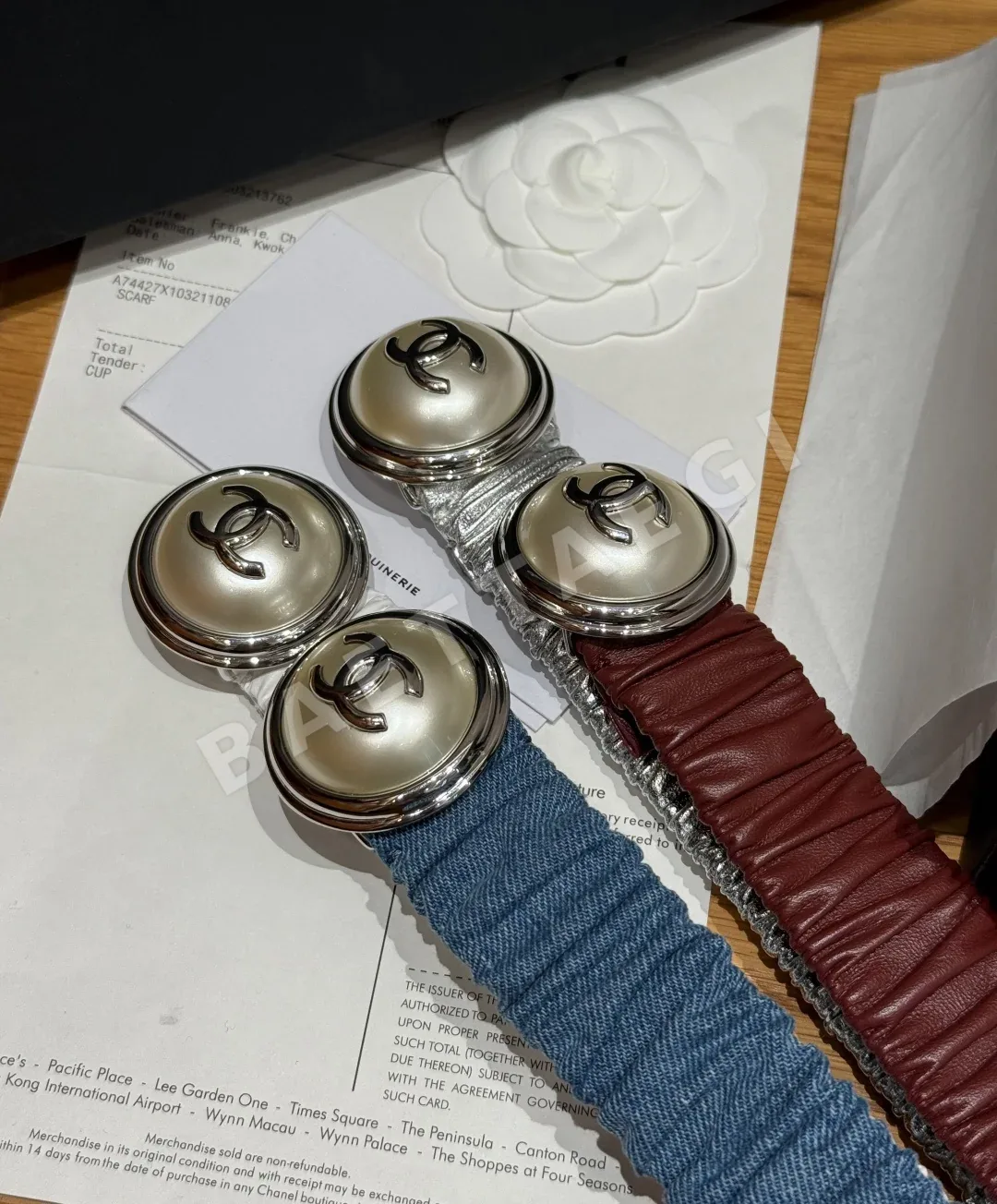샤넬 메탈릭 블랙 가죽 벨트 상세 이미지 6