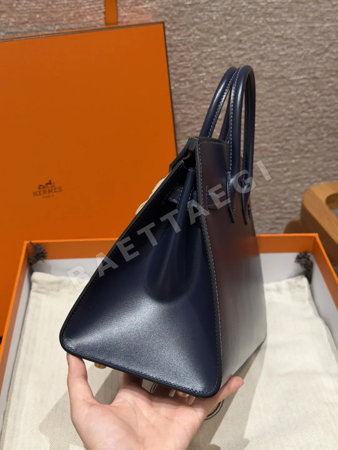 에르메스 버킨 25 블루 사파이어 가방 상세 이미지 4