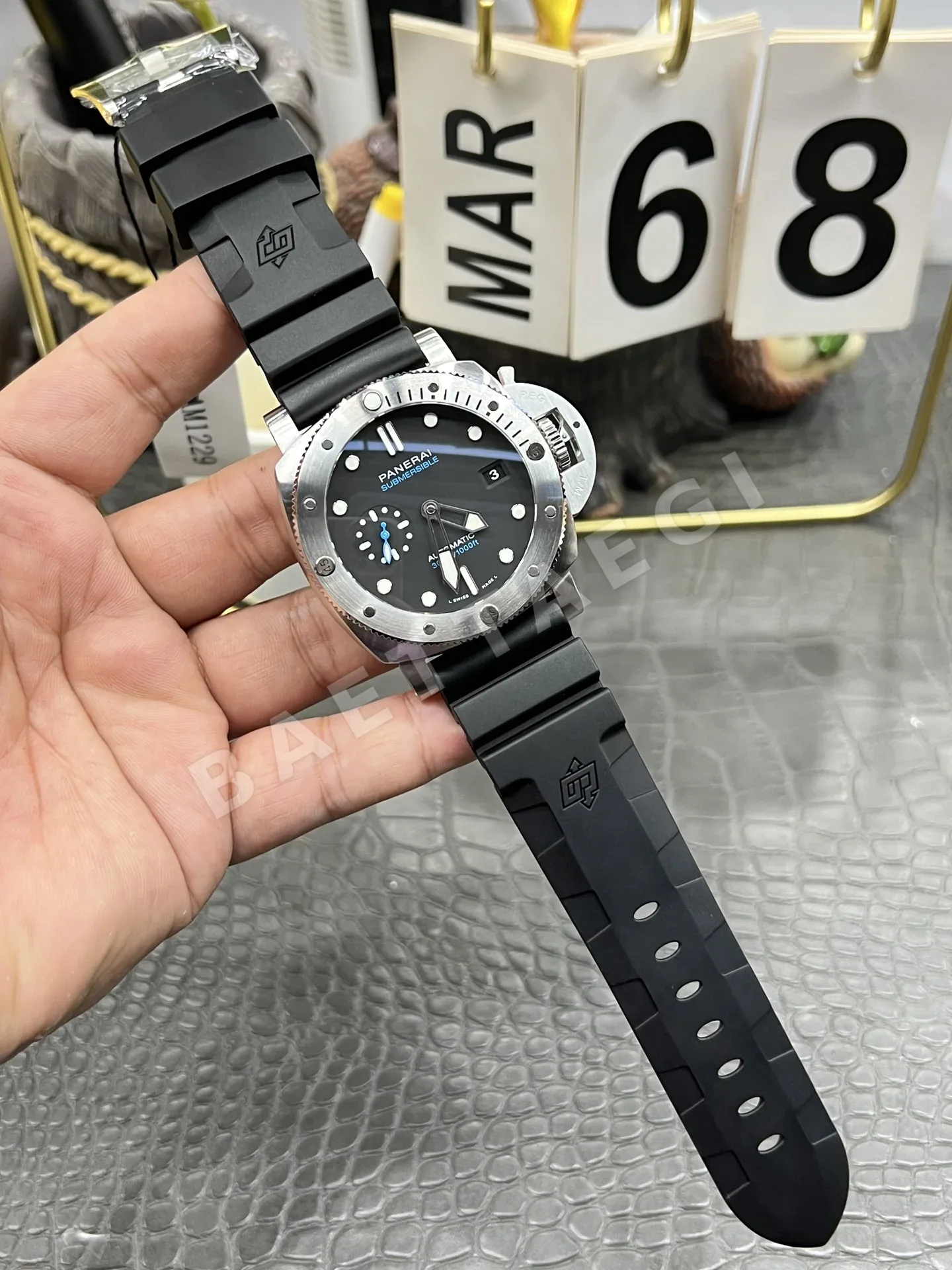 파네라이 PAM1229 블루 바늘 자동 시계 상세 이미지 9