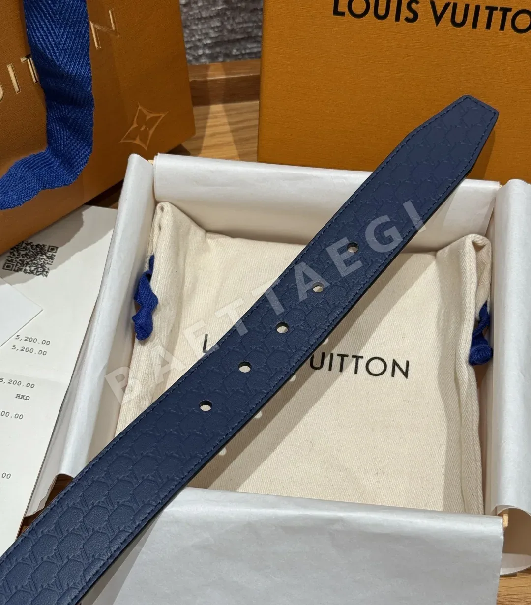 루이비통 40mm 다크 블루 가죽 핀버클 벨트 상세 이미지 7