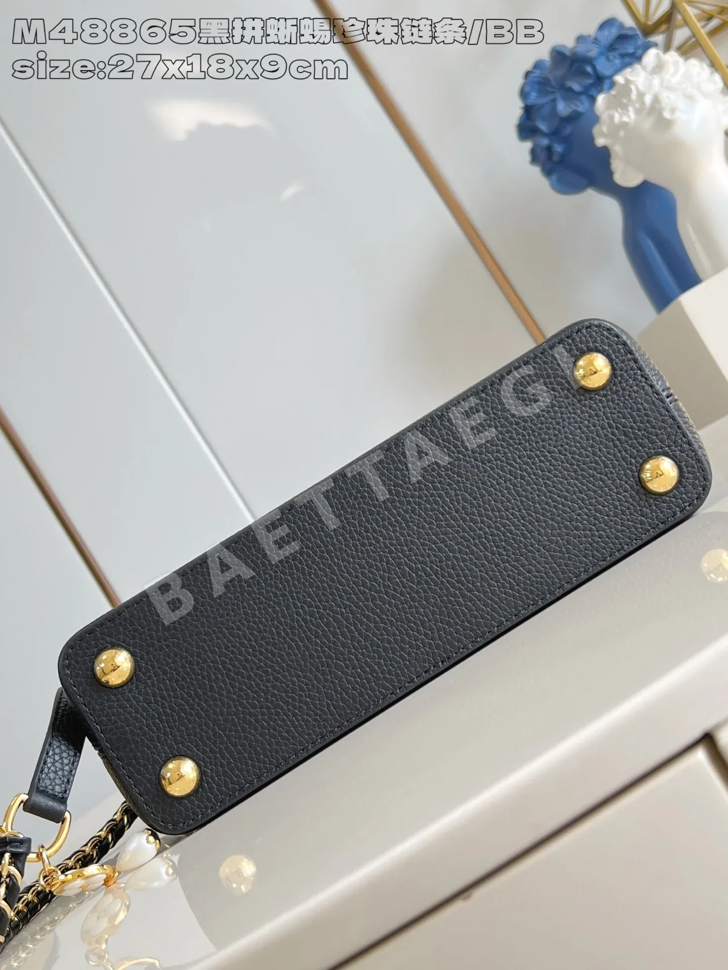 루이비통 카푸신 BB 스몰 핸드백 블랙 M48865 상세 이미지 5