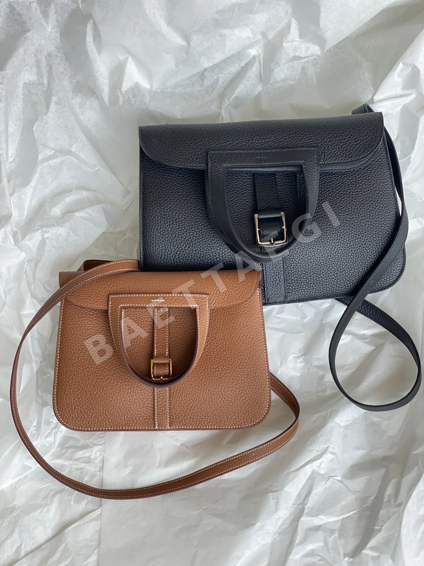 에르메스 블랙 라지 31 cm 가방 골든 브라운 스몰 25 cm 가방 상세 이미지 2