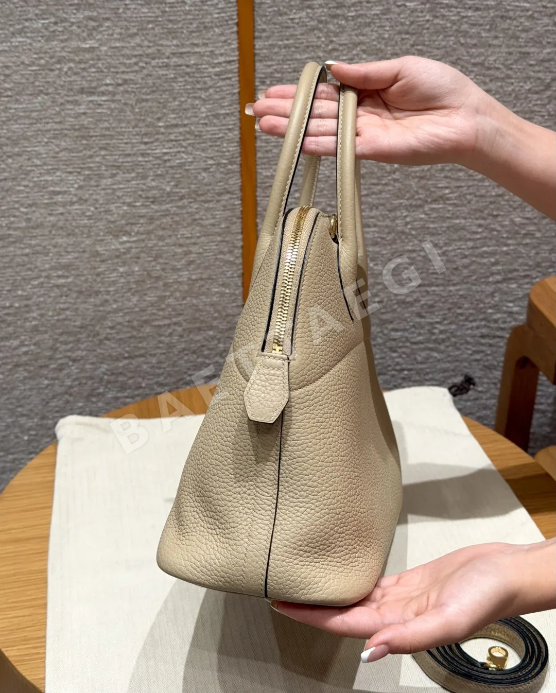 에르메스 크레망스 골드 버클 볼링백 상세 이미지 3