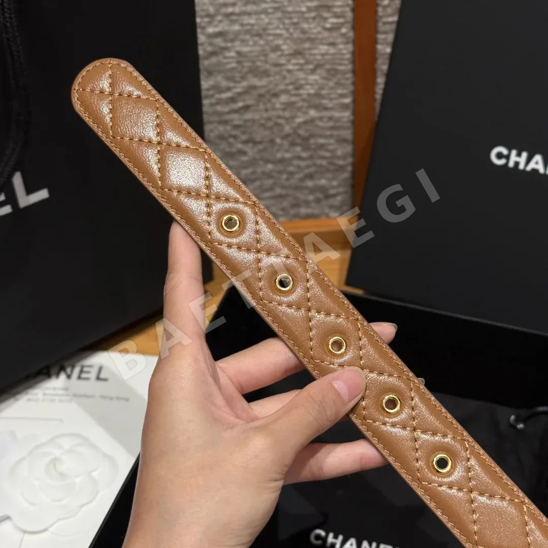 샤넬 램스킨 더블 C 메탈 로고 벨트 상세 이미지 7