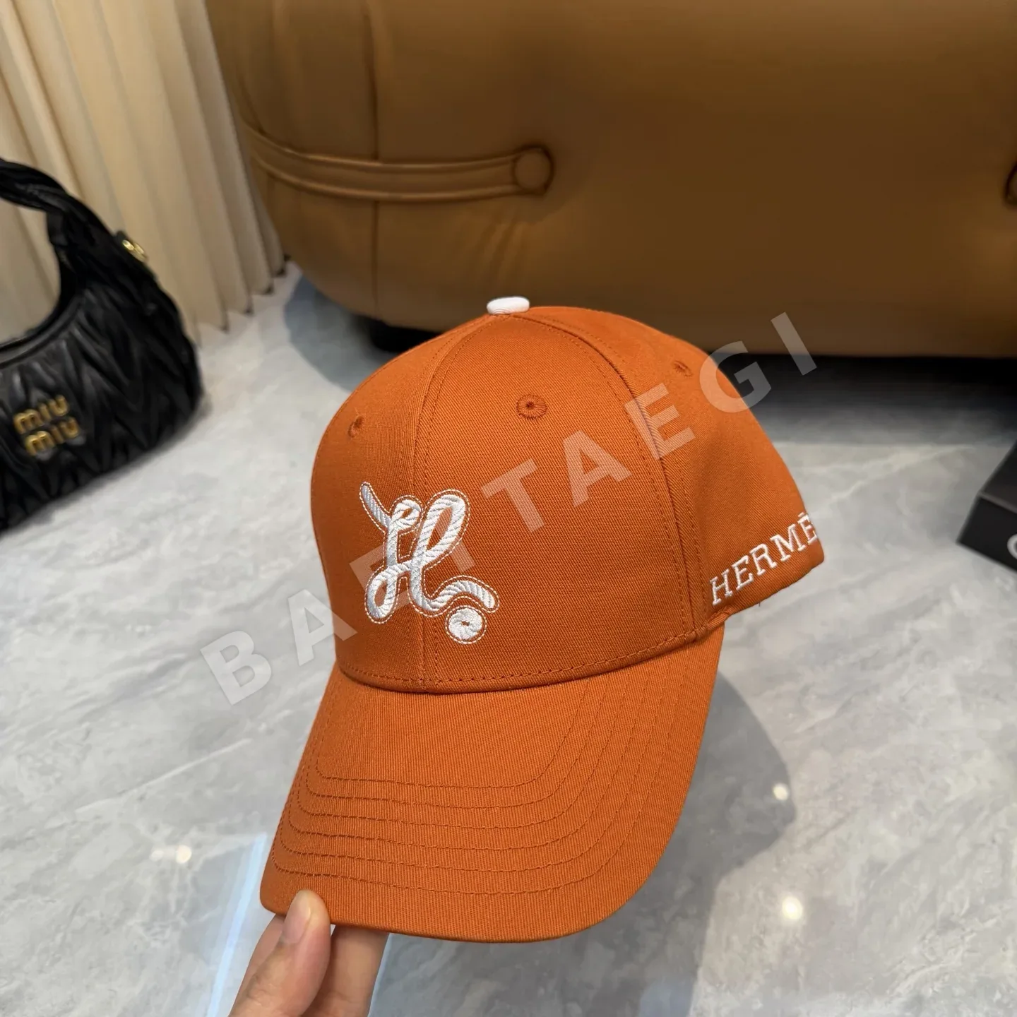 에르메스 컬러 블록 베이스볼 캡 상세 이미지 6