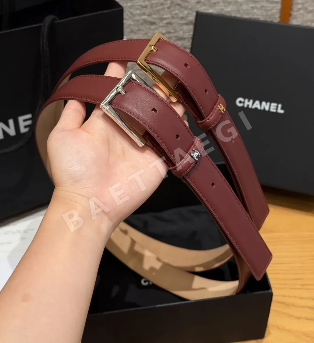 샤넬 레더 메탈 버클 벨트 상세 이미지 8