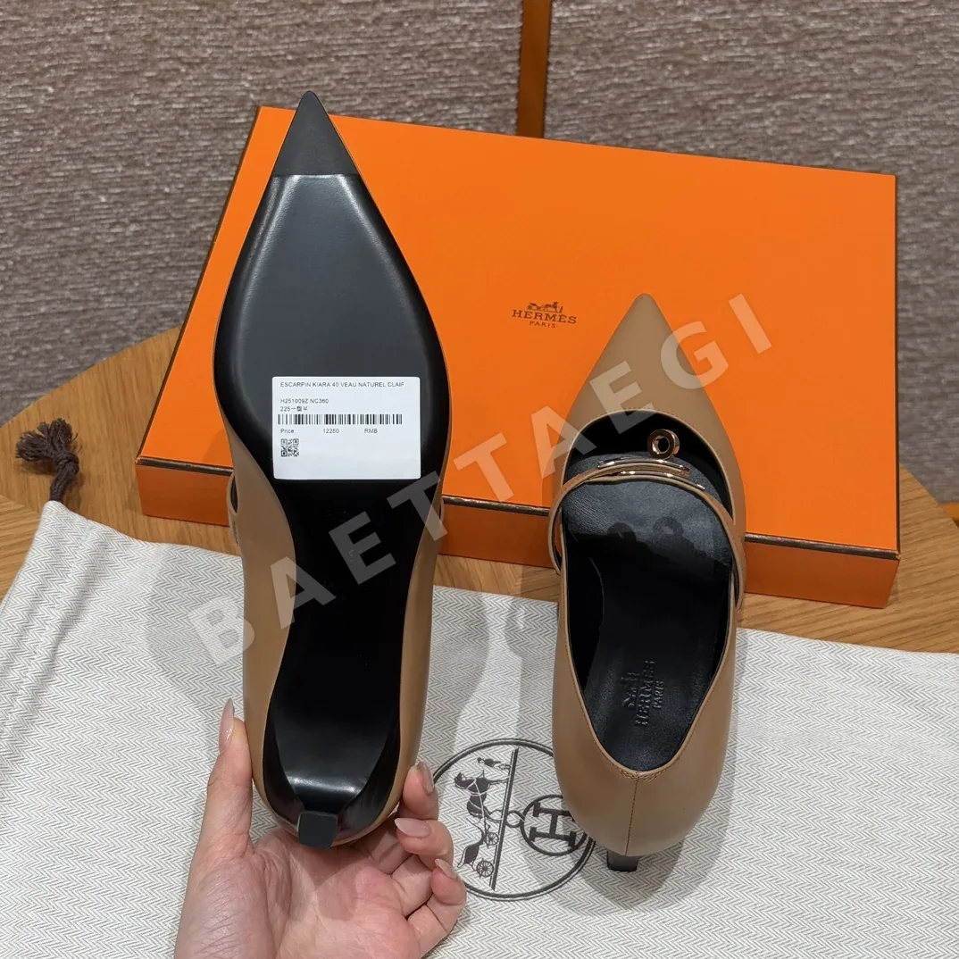 에르메스 키아라 40 Natural Calfskin 하이힐 상세 이미지 6
