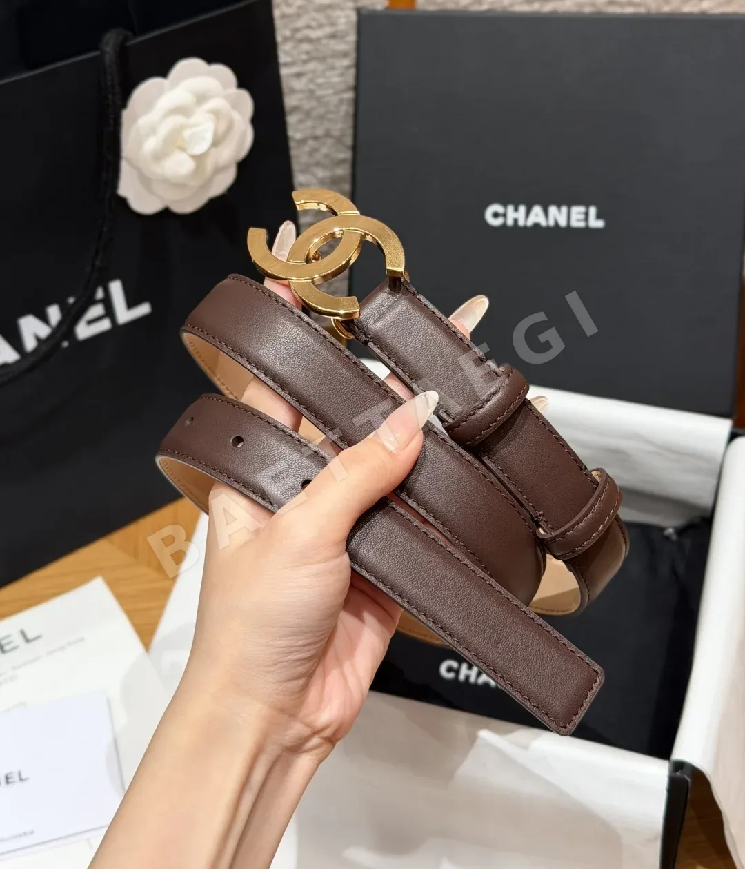 샤넬 더블 C 버클 카프스킨 벨트 상세 이미지 2