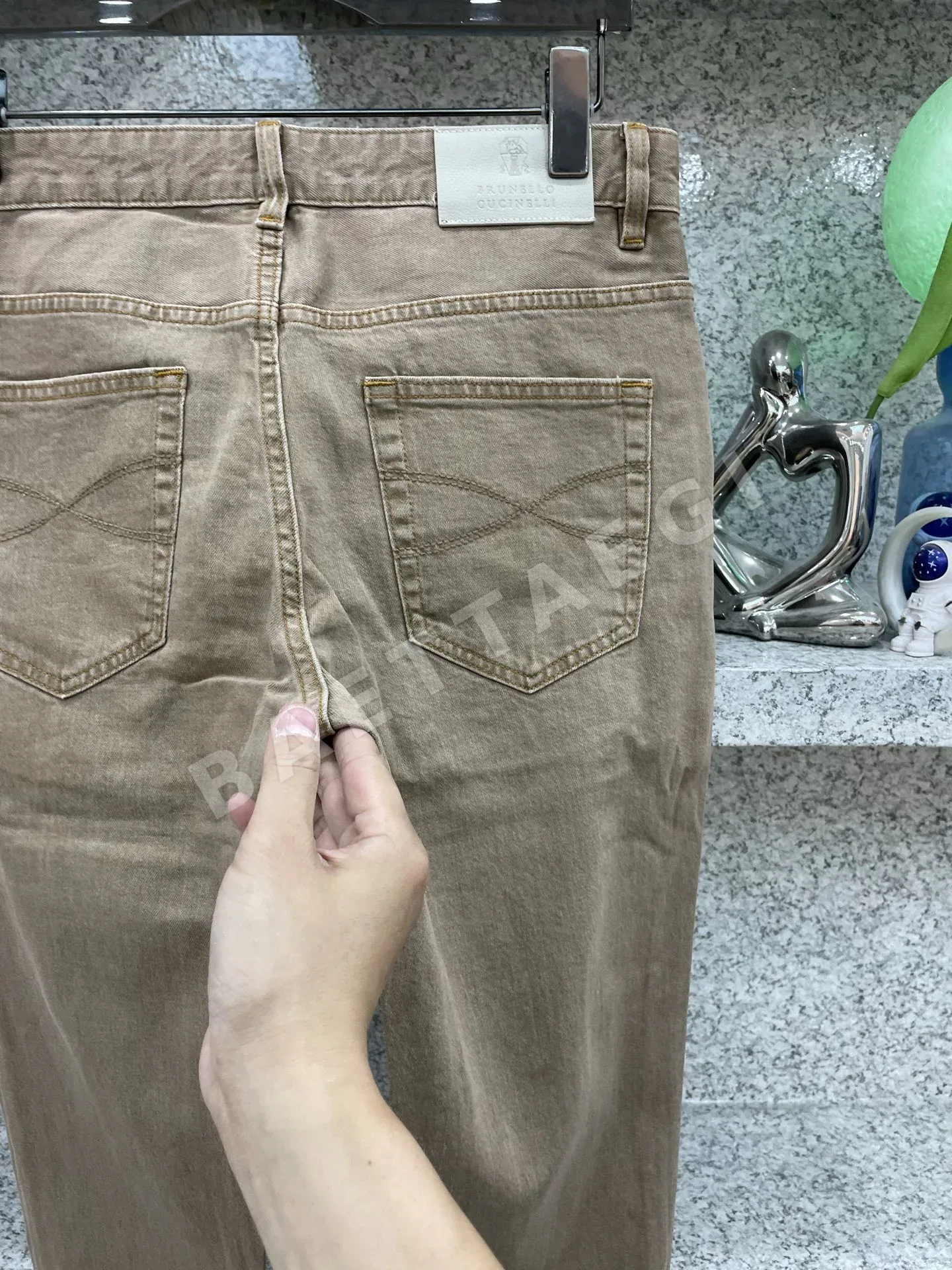 브루넬로쿠치넬리 남성 슬림핏 스트레이트 레그 진 바지 상세 이미지 7