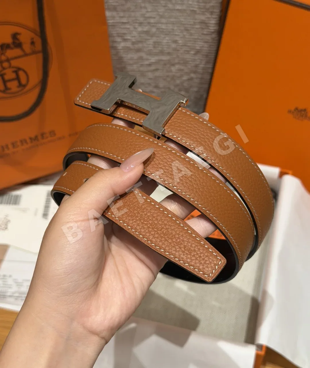 에르메스 미니 콘스탄스 H버클 양면 가죽 벨트 상세 이미지 2