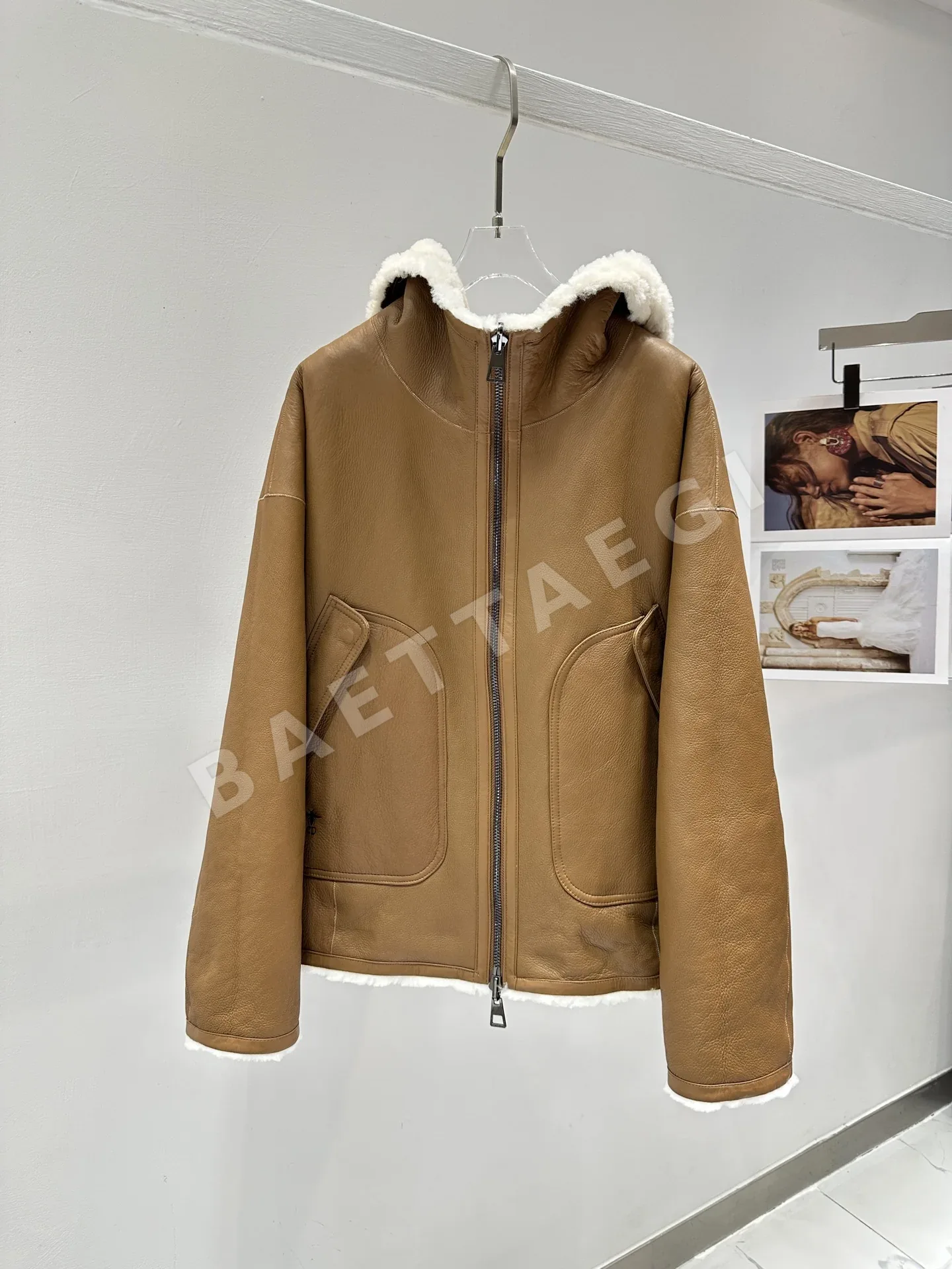 디올 양면 멜리노 가죽 여성 자켓 상세 이미지 2