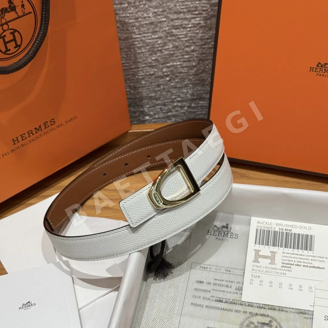 에르메스 카바리에르 양면 가죽 벨트 24mm 상세 이미지 2