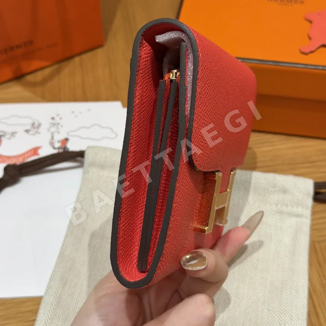 에르메스 콘스탄스 컴팩트 로즈 재이푸르 지갑 상세 이미지 3