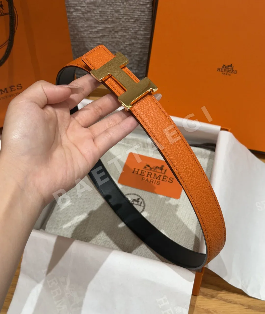 에르메스 미니 콘스탄스 H 버클 양면 가죽 벨트 상세 이미지 3
