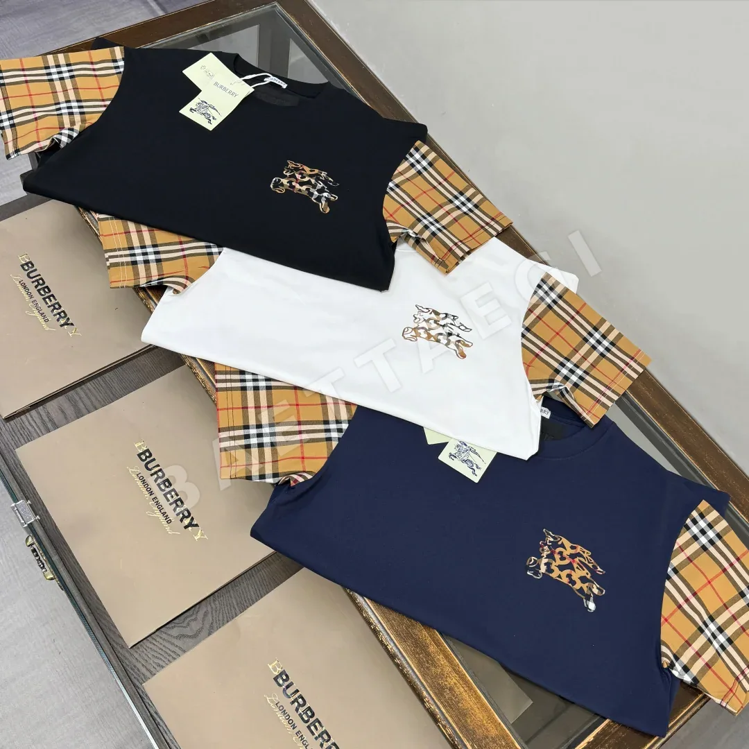 버버리 워호스 체크 패치 반팔 티셔츠 상세 이미지 3
