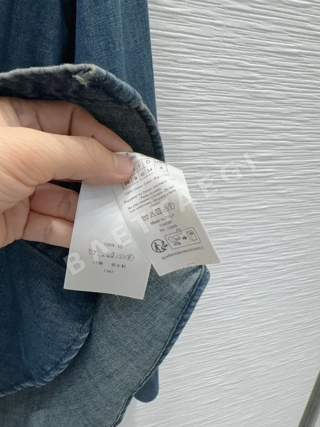 디올 데님 하이핏 여성 셔츠 상세 이미지 7