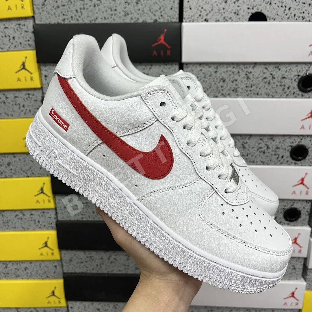 나이키 [G] 에어 포스 1 로우 화이트 레드 CU9225-101 201037 Nike Air Force 1 Low Supreme 상세 이미지 3